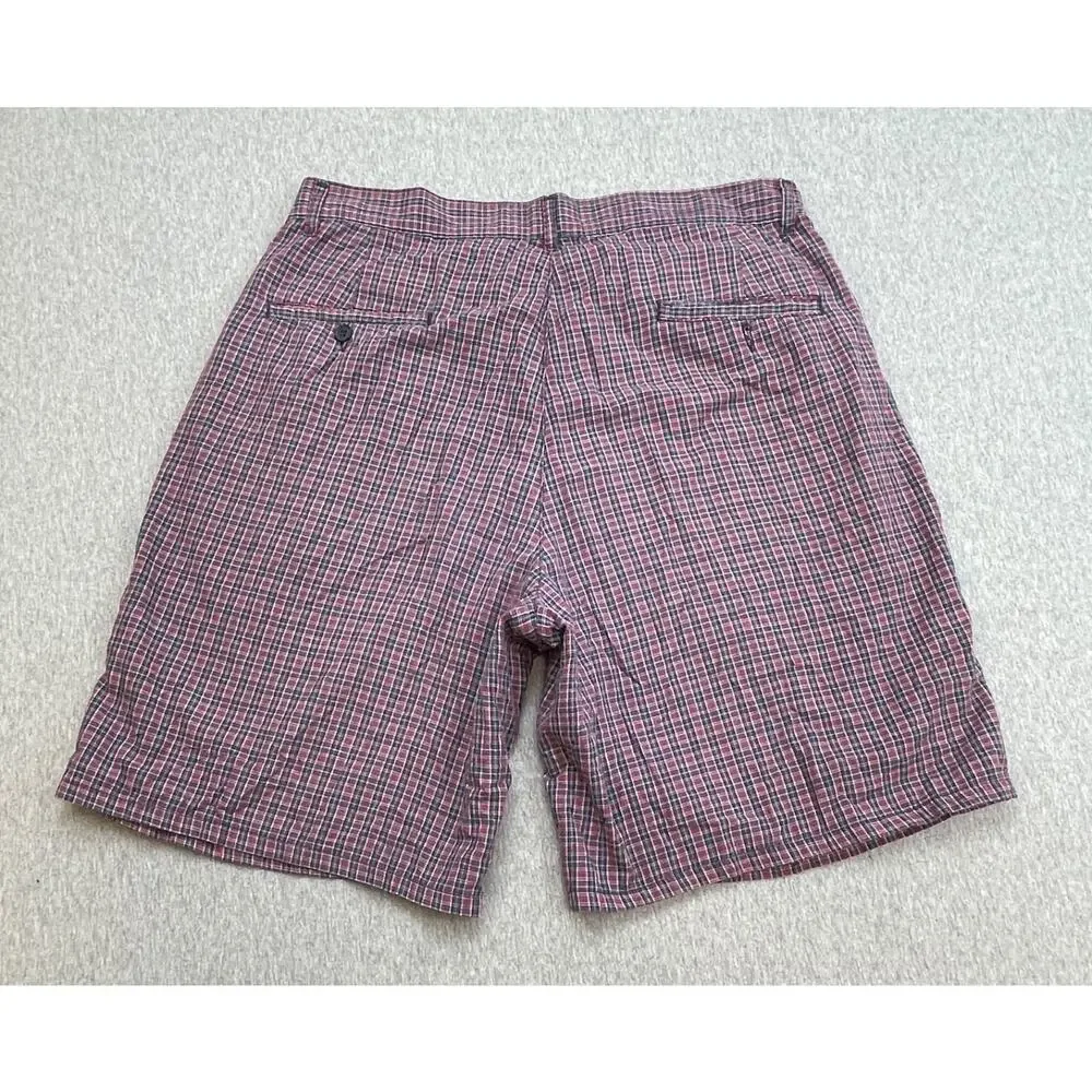 Polo Ralph Lauren Shorts Mens 33 Plaid 100%‎ Cotton Pleated Front 8